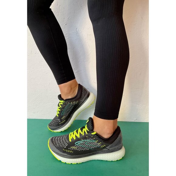 Brooks Women's Black Neon Yellow Carbonite Glycerin 19 Running Shoes Sz 8.5 2487 - Picture 2 of 16